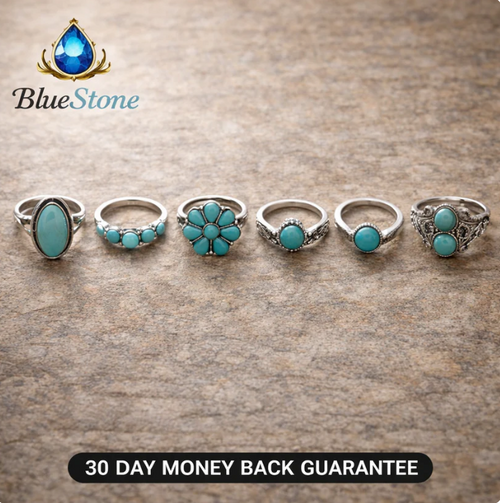 Auntie Turquoise Silver Ring set